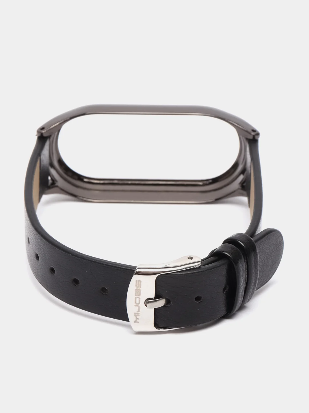 Синий ремешок для Xiaomi Mi Band 8 кожаный фитнес браслет ксяоми ми банд