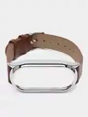 Коричневый ремешок для Xiaomi Mi Band 8 кожаный фитнес браслет ксяоми ми банд