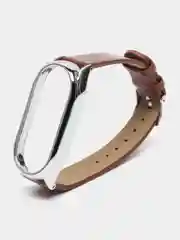 Коричневый ремешок для Xiaomi Mi Band 8 кожаный фитнес браслет ксяоми ми банд