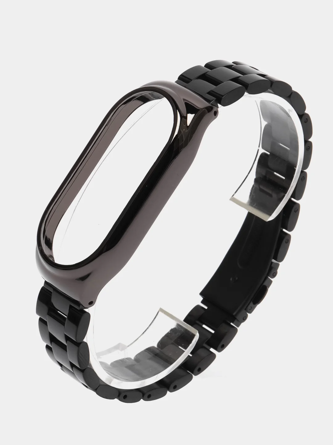 Черный ремешок для Xiaomi Mi Band 8 металлический фитнес браслет