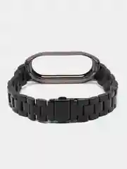 Черный ремешок для Xiaomi Mi Band 8 металлический фитнес браслет