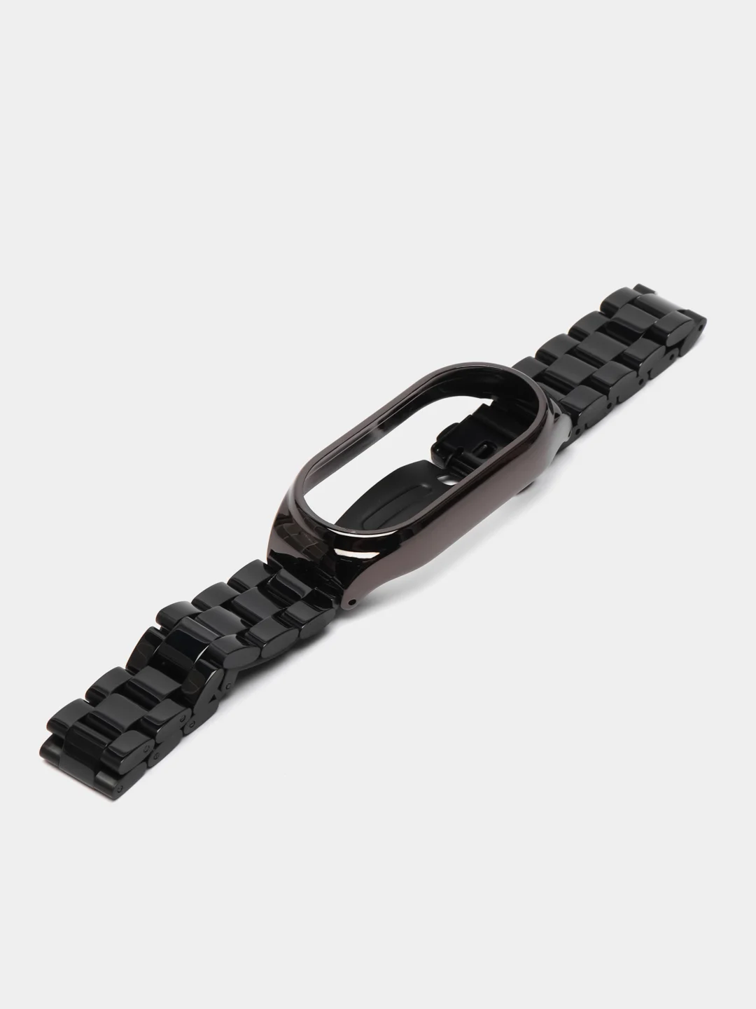 Черный ремешок для Xiaomi Mi Band 8 металлический фитнес браслет