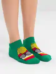 Зеленый носки короткие "Фаст-фуд"