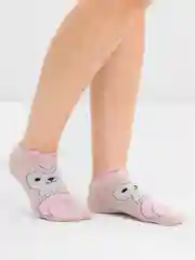 Пудровый носки с ушками, укороченные