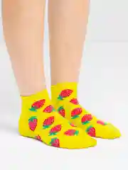 Желтый носки укороченные с принтом унисекс