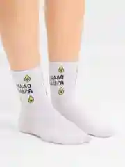 Носки с надписями и принтом, белые