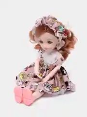 Розовый кукла шарнирная говорящая "Милашка Моника" с русским чипом, в коробке