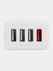 Белый зарядное устройство 4USB Hoco C102A + кабель, 1 м, Micro-USB, 28.5W, быстрая зарядка