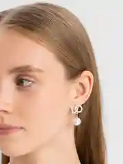Серьги изящные, с жемчугом, стразами, свадебное, на никах, 925