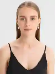 Серьги изящные, с жемчугом, стразами, свадебное, на никах, 925