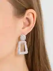 Серебряный серьги трапеция, висячие, гвоздики, сережки женские
