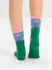 Зеленый носки высокие, унисекс