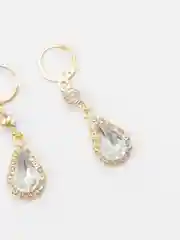 Серьги в виде "Капли", кристаллы, стразы, свадебное, на никах