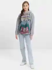 Бежевый меланж худи по аниме "One Pice"