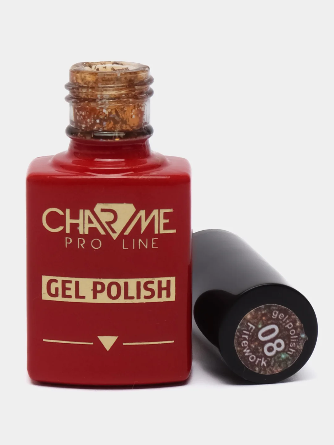 Гель-лак для ногтей с голографической поталью CHARME Firework 08, 10г