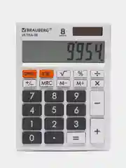 Калькулятор настольный BRAUBERG ULTRA-08-WT, клмпактный, 154 x 115 мм