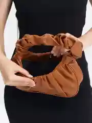 Терракотовый женская сумка плиссированная, сумка-облако, сумка на плечо