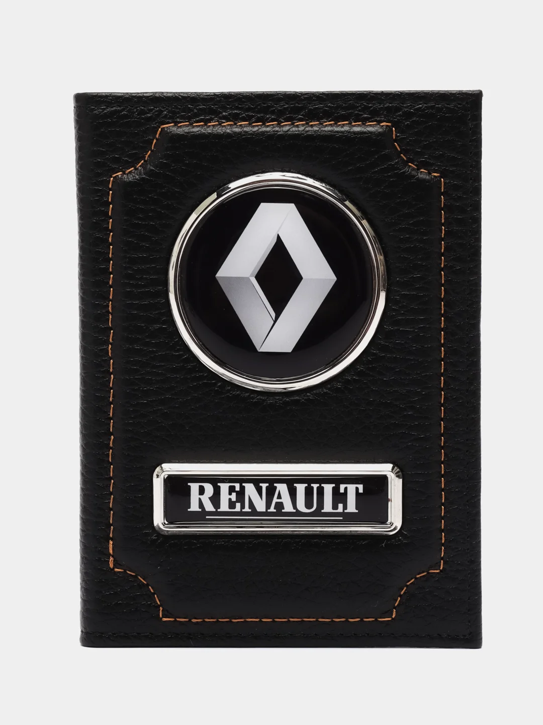 Черный обложка для автодокументов RENAULT из натуральной кожи/бумажник
