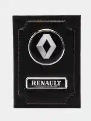 Черный обложка для автодокументов RENAULT из натуральной кожи/бумажник