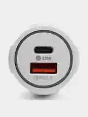 Белый автомобильное зарядное устройство Type-C 20W и USB 3.1 A для прикуривателя, АЗУ