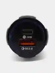 Черный автомобильное зарядное устройство Type-C 20W и USB 3.1 A для прикуривателя, АЗУ