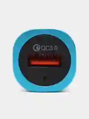 Синий автомобильное зарядное устройство USB 3.0A, быстрая зарядка, компактное АЗУ, Черный/Синий