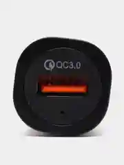 Черный автомобильное зарядное устройство USB 3.0A, быстрая зарядка, компактное АЗУ, Черный/Синий
