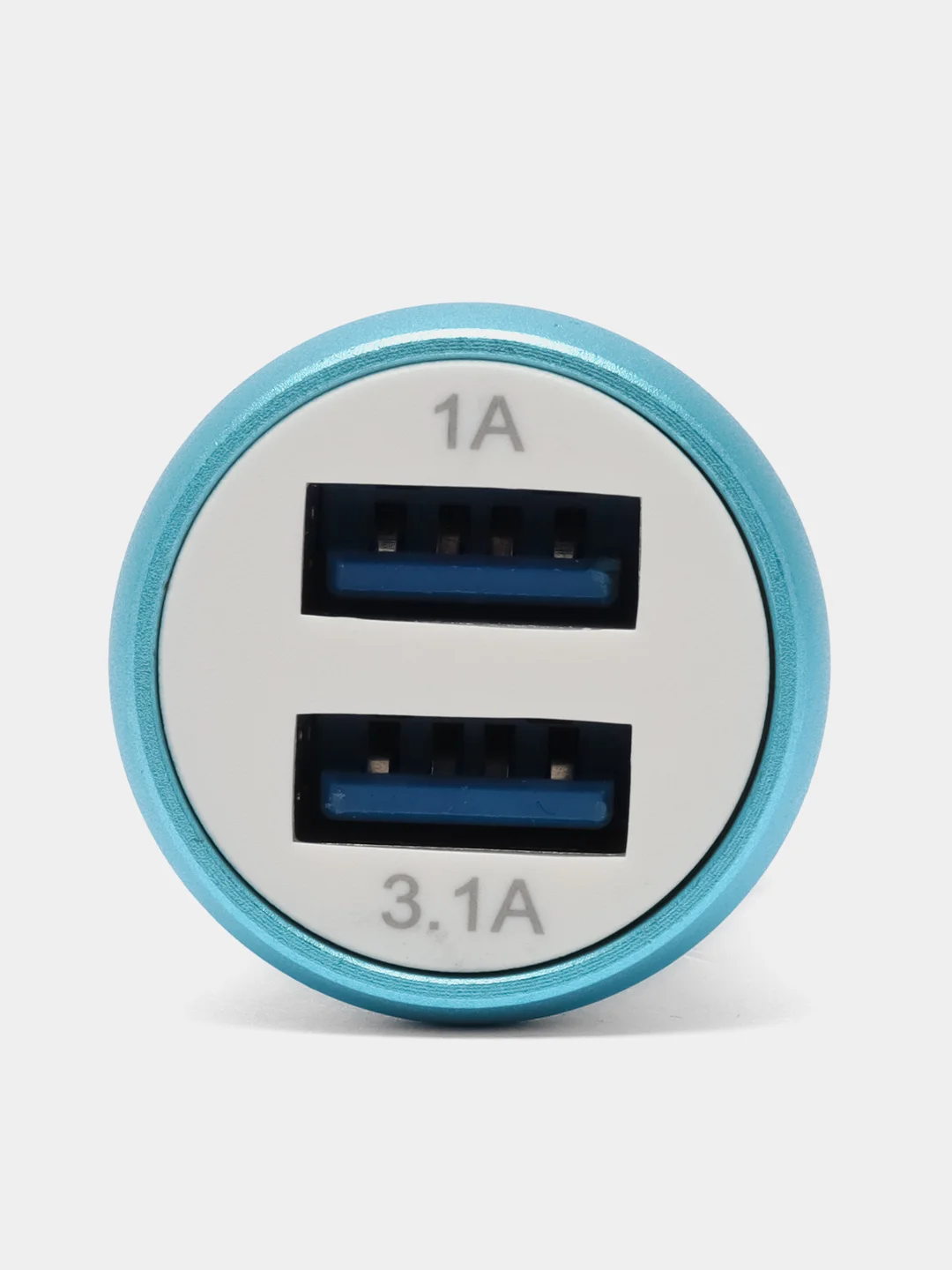 Синий автомобильное зарядное устройство 2 USB, быстрая зарядка 1А/3.1А, АЗУ для прикуривателя