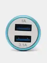 Синий автомобильное зарядное устройство 2 USB, быстрая зарядка 1А/3.1А, АЗУ для прикуривателя