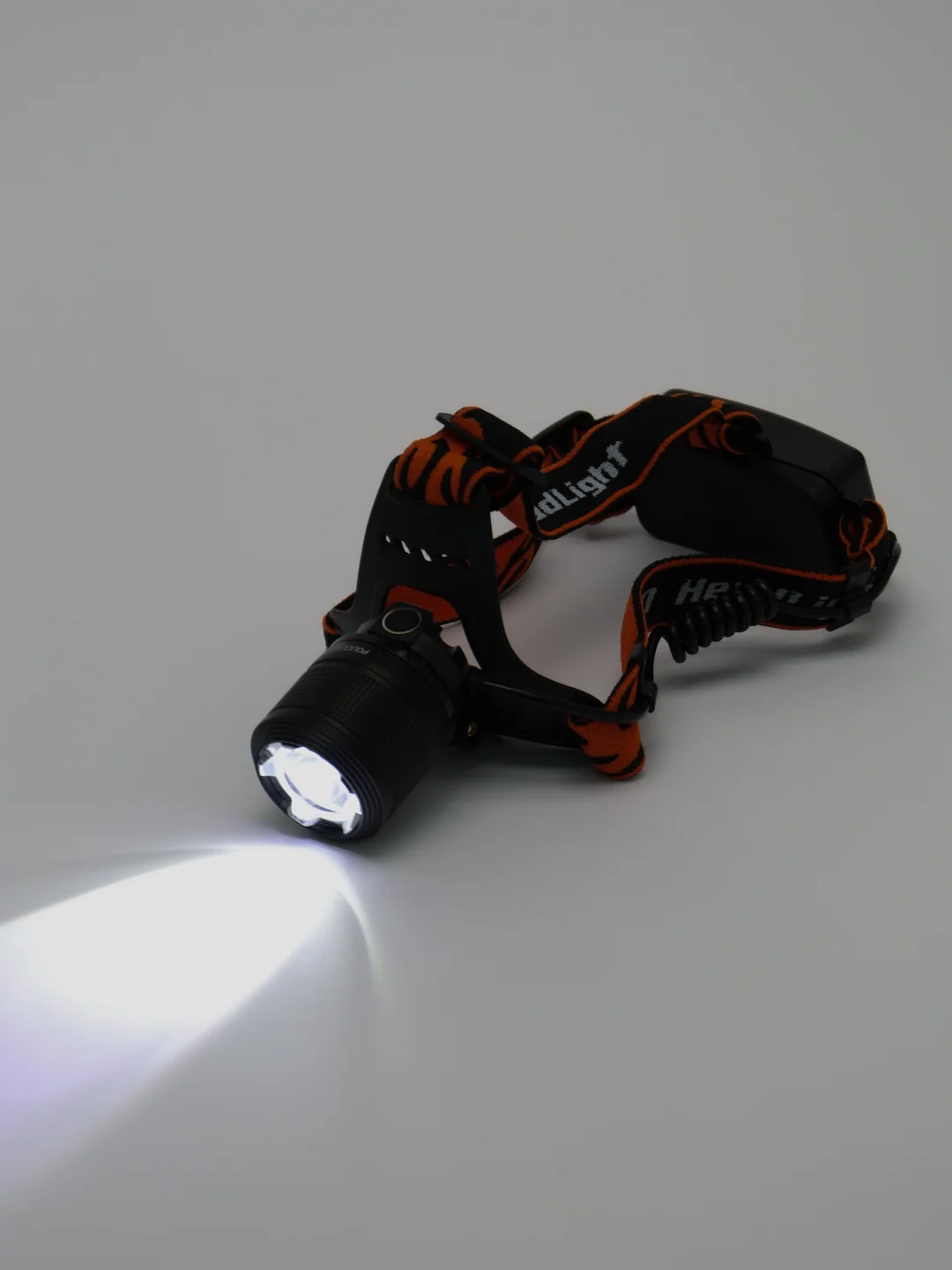 Налобный фонарь LED SimpleShop с зумом и регулировкой угла свечения, батареи, зарядка