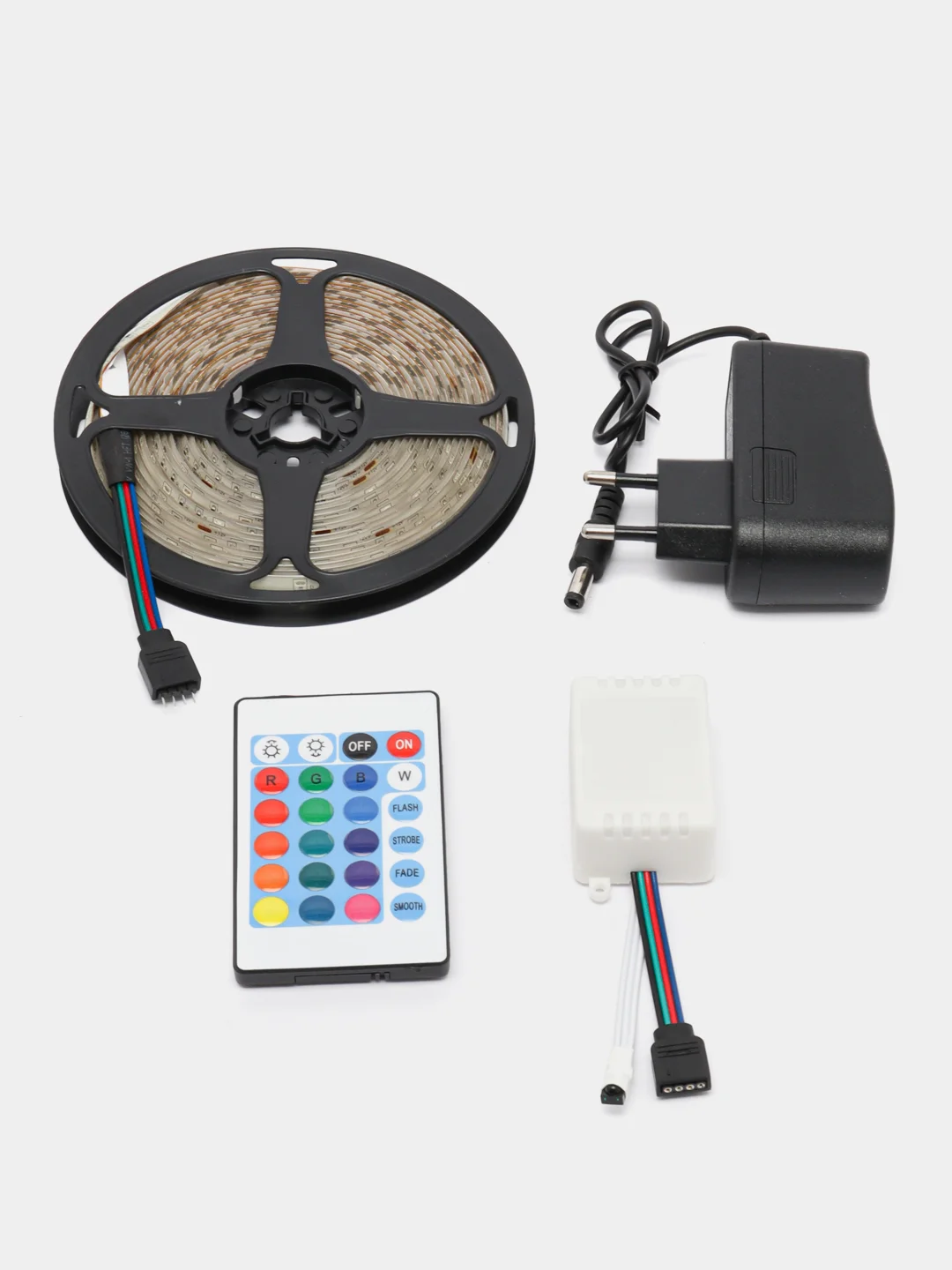Светодиодная LED лента SimpleShop, много режимов, многоцветная RGB, с пультом, 5 м