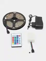 Светодиодная LED лента SimpleShop, много режимов, многоцветная RGB, с пультом, 5 м