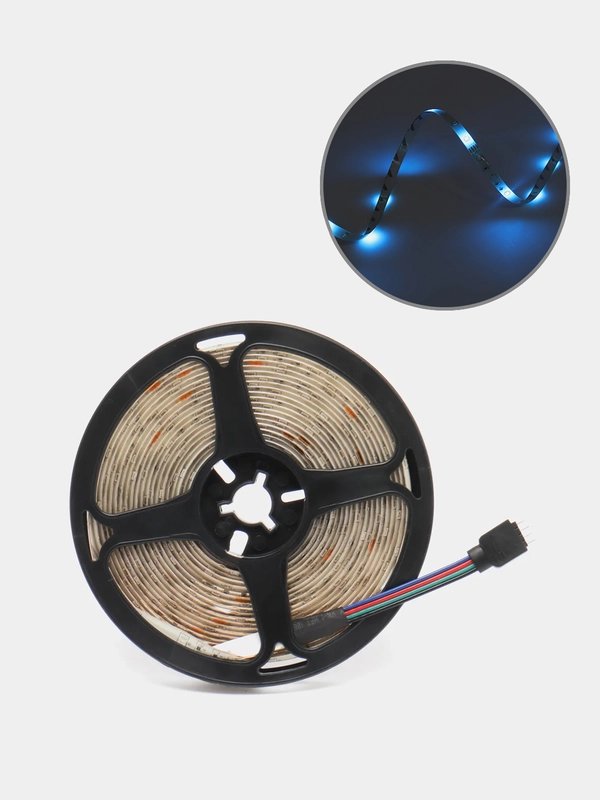 Светодиодная LED лента SimpleShop, много режимов, многоцветная RGB, с пультом, 5 м