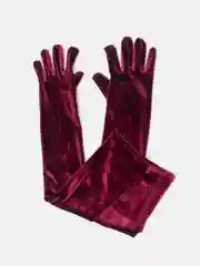Бордовый перчатки женские длинные / короткие бархатные черные
