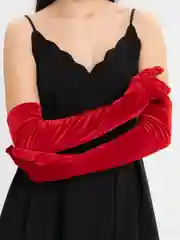 Красный перчатки женские длинные / короткие бархатные черные