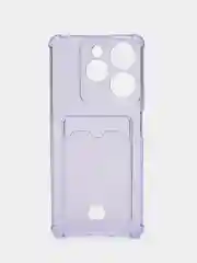 Фиолетовый чехол Zibelino Silicone Card Holder для Tecno Spark 10 Pro