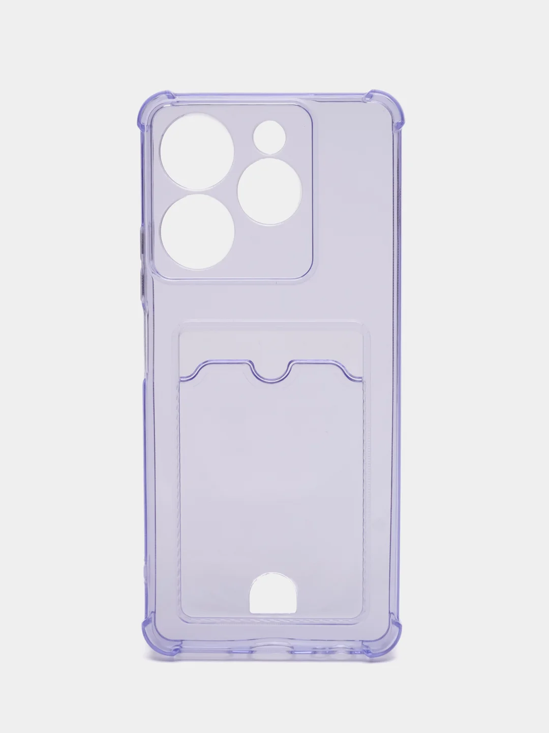 Фиолетовый чехол Zibelino Silicone Card Holder для Tecno Spark 10 Pro