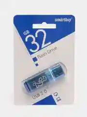 Синий флеш-накопитель USB, 5 объемов, SmartBuy Glossy 2.0, USB 2,0, 3,0