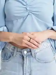 Черный кольцо регулируемое женское