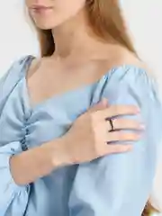 Черный кольцо регулируемое женское