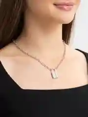 Серебряный цепочка с подвеской замок, 2 цвета