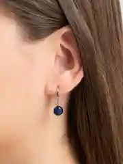 Розовый комплект: серьги и цепочка, с камнем