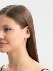 Розовый комплект: серьги и цепочка, с камнем