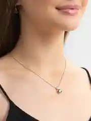 Зеленый комплект: серьги и цепочка, с камнем