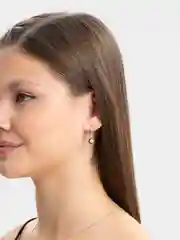 Зеленый комплект: серьги и цепочка, с камнем