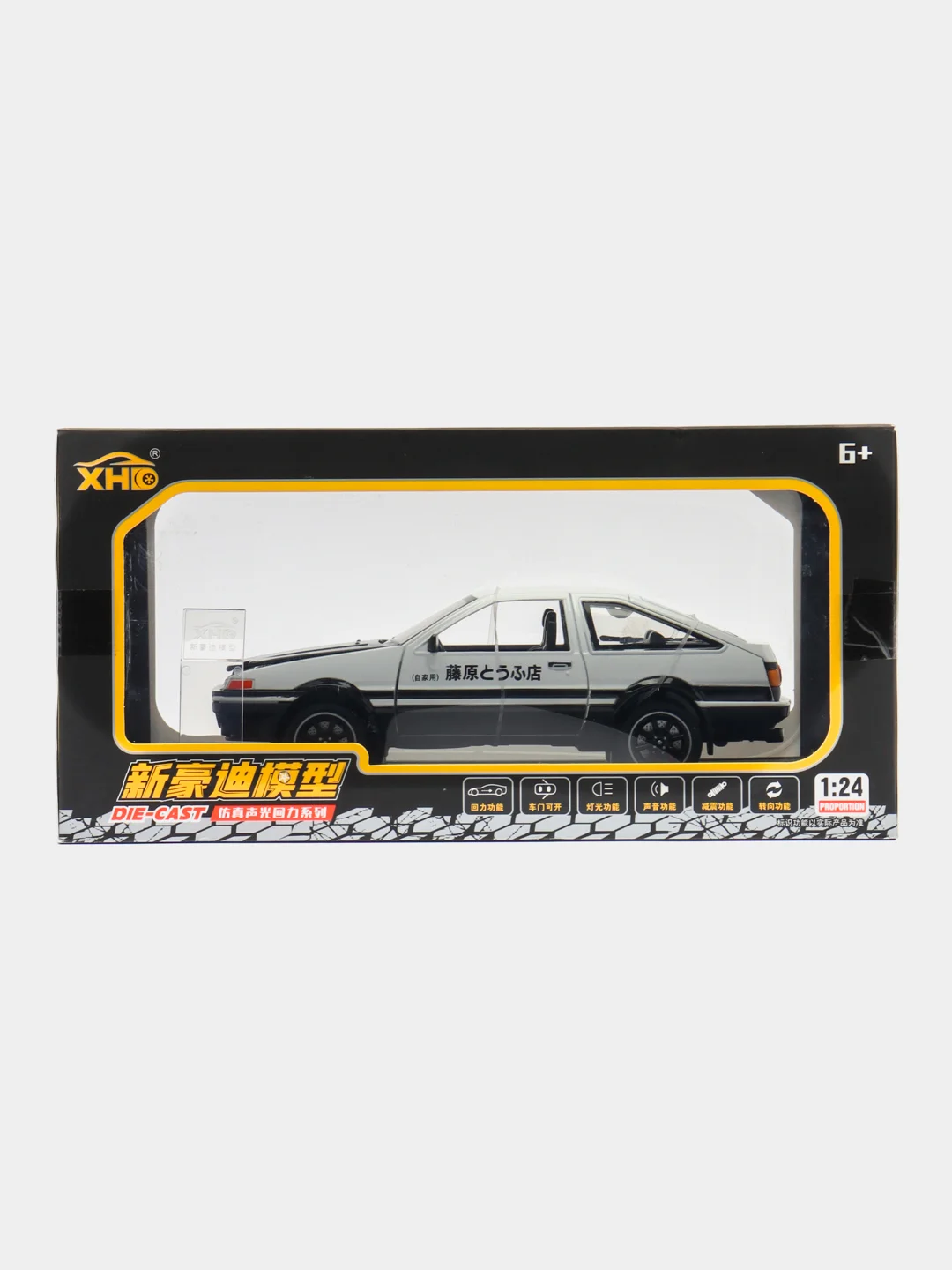 Слоновая кость металлическая машина Toyota Sprinter Trueno, 1:24, со звуком, 20 см