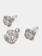 Серебряный комплект украшений Серьги и кулон, бижутерия женская