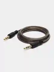 Черный кабель AUX jack 3.5мм в гелевой оплетке