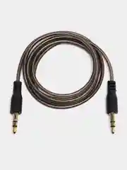 Черный кабель AUX jack 3.5мм в гелевой оплетке