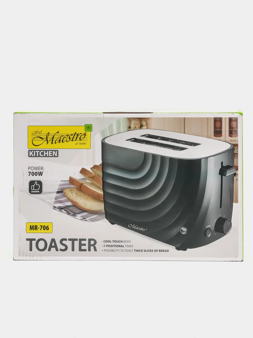 Тостер Maestro MR-706-BLACK, черный, 7 уровней поджарки, 700 Вт